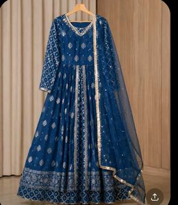 Stunning Blue Embroidered Lehenga Choli