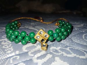 Handcrafted Green Beaded Chokker