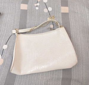 Chic white Croc Embossed Shoulder Bag