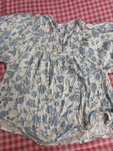 Boho Floral Print Tunic Top 🦋💙