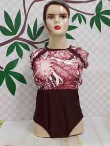 (468)Floral Print One-Piece Swimsuit