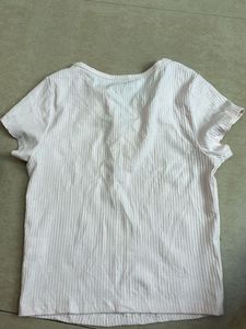 New Look Pink Ribbed Button-Up Top
