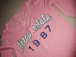 Aeropostale Pink Long Sleeve Henley Top
