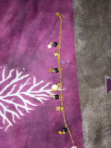 Gold Anklet with Star Charms