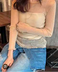 Sheer Glittery Mesh Top