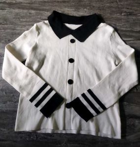 Classic White & Black Knit Sweater