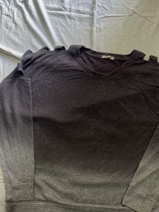 Cut-Out Shoulder Ombre Sweatshirt