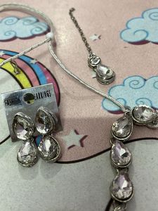 crystal necklace and earring set
