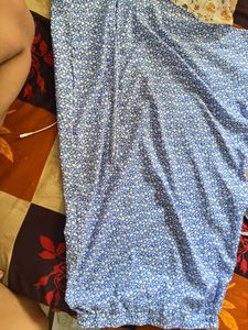 Blue Floral Print Maxi Dress