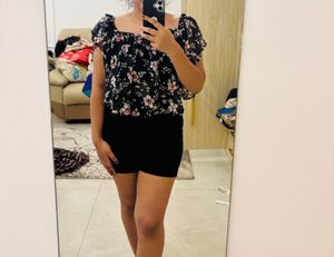 flowy mesh top with lining