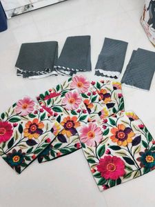 5 Cushion Covers & L-Shape Sofa Cover 9 pieces