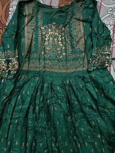 Elegant Teal Green Ethnic Anarkali Dress for Women