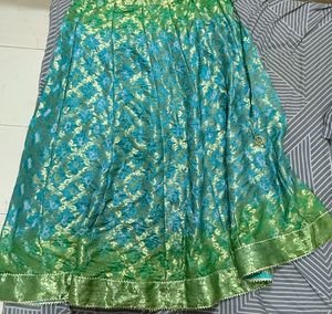 Woven-Design Flared Maxi Skirt
