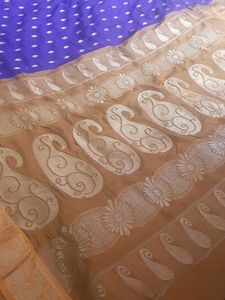 Purple(violet) Pattu &amp; Gold Imitation Zari Saree