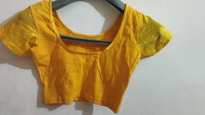 Yellow Readymade Saree Blouse