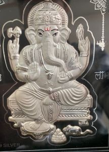 999 pure silver Framed Ganesha Showpiece