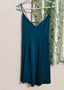 Teal Mini Dress with Spaghetti Straps