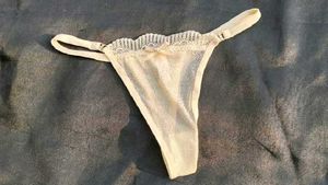 Sheer Lace Trim Thong