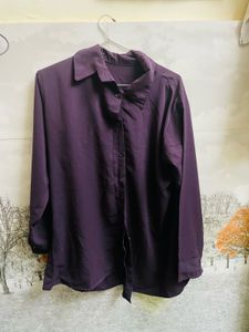 Deep Purple Collared Button-Up Shirt