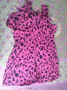 Pink Leopard Print Romper