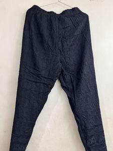Embroidered Navy Blue Palazzos