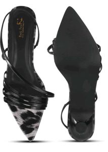 Chic Black Strappy Heeled Sandals