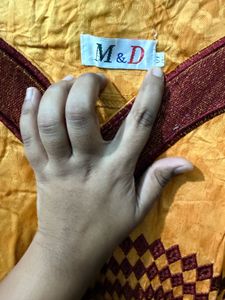 Yellow Ethnic Kurta with Maroon Print