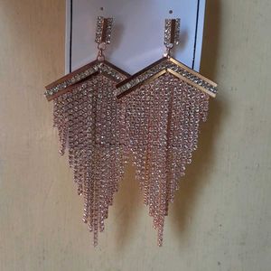 Sparkling Rhinestone Tassel Drop Earrings