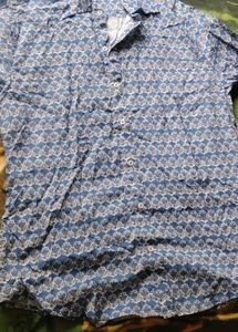 Blue Floral Print Blouse