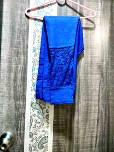Royal Blue Lace Detailed Palazzo Pants