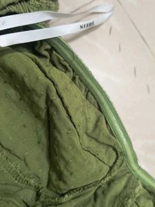 Olive Green Off-Shoulder Ruffled Dress