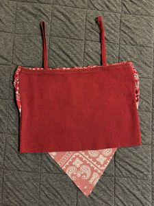 Red and blue Bandana Crop Top(2)