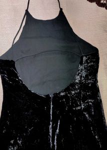 Elegant Black Velvet Mini Dress