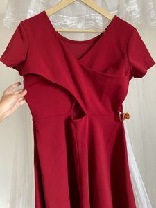 Red Back Cut Out Dress