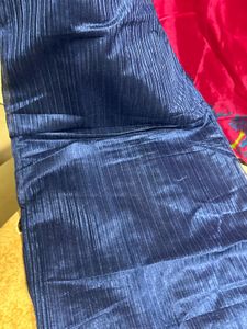 Elegant Blue Silk Saree with Gold Border