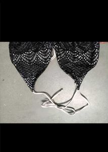 Boho Black Crochet Bikini Top