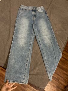 Blue Wash Wide Leg Jeans