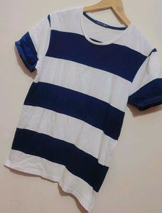 Navy Blue &amp; White T-shirt For Boy &amp; Men 36 Chest