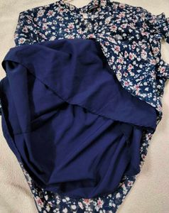 Chic Floral high-low Print Top with frills