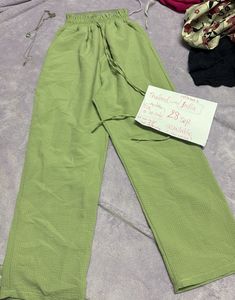 Comfortable Green Textured Pants22-24