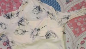 Sheer Floral Mock Neck Top
