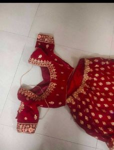 Velvet Lehenga Bridal self design for short bride