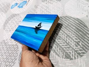 Sailboat Seascape Painting on wood art