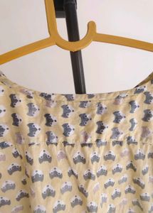 Cotton short foxx print top