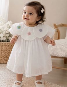 white and sage green combo dress