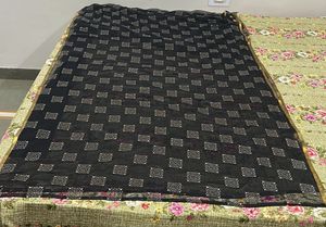 New-Elegant Black Saree with Gold Border