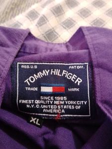 Men's Purple Band Collar Shirt
