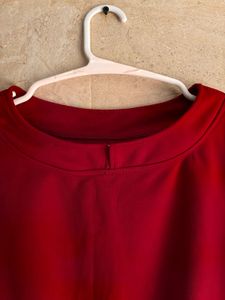 Red 3/4 Sleeve Dress with Pockets
