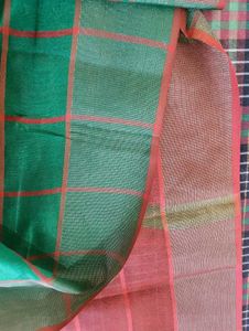 Green Checkered Saree