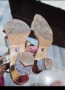 Elegant Gold Heeled Sandals